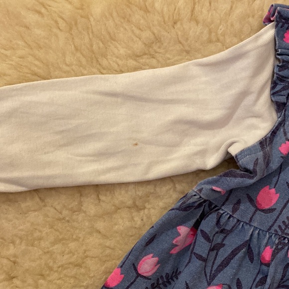 TEA Collection Blue & Pink Floral with ruffled shoulders, 3T - Picture 3 of 7